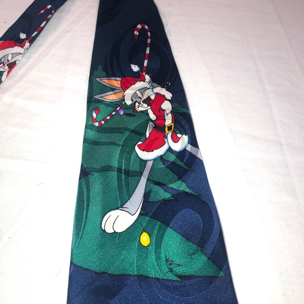 VINTAGE 1995 Men’s Looney Tunes Christmas Tie - Picture 3 of 5